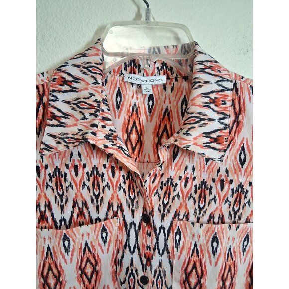 Notations Blouse Sleeveless Tank Top IKat Aztec Tribal Business Casual Sz Small - Picture 3 of 7
